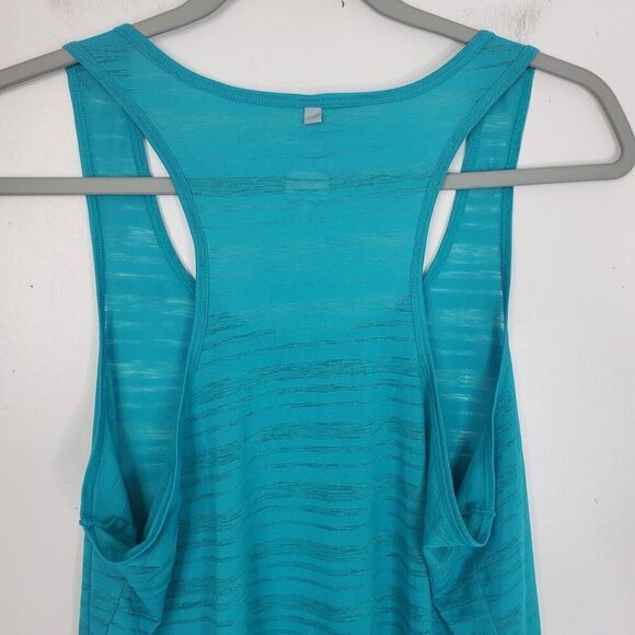 Nike Sheer Striping Tank Top Racerback Blue Workout Running Womens M Dri Fit - Picture 7 of 11